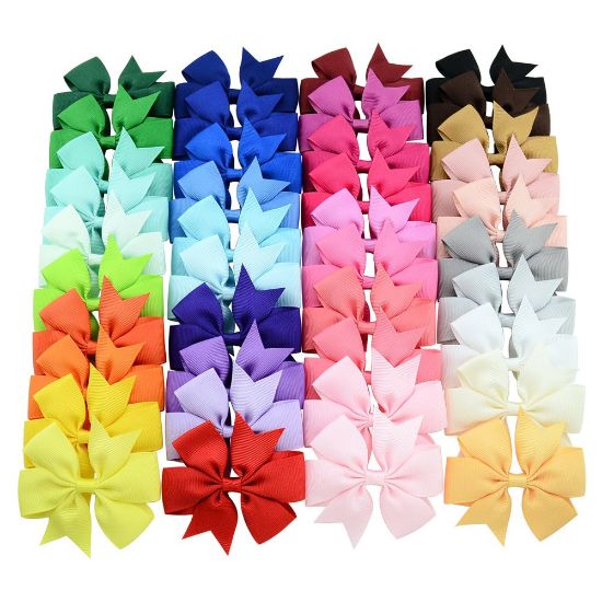 Picture of 40PCS 3 Inch Hair Bows for Girls Grosgrain Ribbon Toddler Accessories with Alligator Clip Bow Baby Kids Teens
