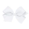 Picture of Wee Ones Girls' Classic Grosgrain Hair Bows with Plain Wrap Center, No-Slip Hair Clip, Handmade, White, Medium