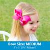 Picture of Wee Ones Girls' Classic Grosgrain Hair Bows with Plain Wrap Center, No-Slip Hair Clip, Handmade, White, Medium