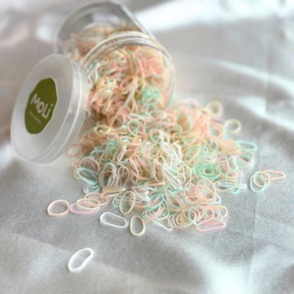 Picture of 1500 PCS Toddler Baby Infant Mini Thin Gentle Hair Elastics Ties Soft Rubber Bands for Thin Fine Hair Baby Girl (Multicolor - Rice)