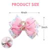 Picture of Birthday Hair Bow for Baby Girls 1 2 3 4 5 6 Years Sprinkle Decorations Confetti Ice Cream Party Pink Hair Accessories for 2nd Birthday
