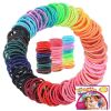 Picture of 200PCS Elastic Hair Ties for Thin Hair, Small No-Crease Ponytail Holders for Kids Baby Toddler, Multicolor Girl Hair Accessories, Mini Hair Elastic with Storage Box & Colorful Gift Box
