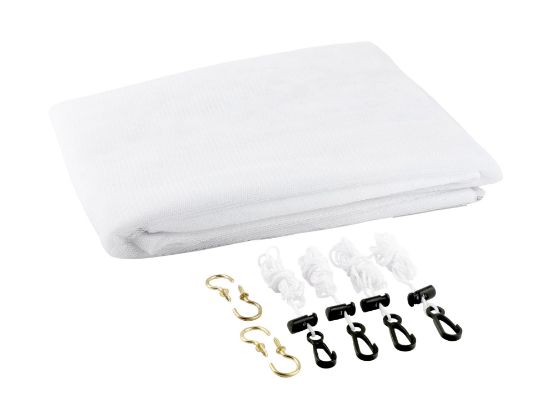 Picture of Coghlan's Rectangular Mosquito Net - Lightweight Mesh Canopy for Camping, Travel, and Outdoor Use - Includes Tie Loops, Carry Bag, Twine, Hooks, Anchors, Nails - White, 78" x 32" x 59"