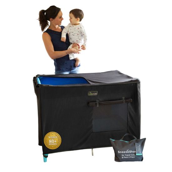 Picture of SnoozeShade Pack n Play & Travel Crib Blackout Cover | Blackout Crib Cover & Pack and Play Black Out Cover | Mom-Invented Safety Tested with Optimal Airflow