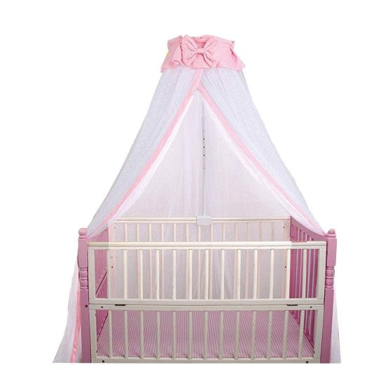 Picture of CdyBox Breathable Crib Netting Bed Curtains Canopy for Kids Mosquito Net Bedroom Decor (Pink, Mosquito net)