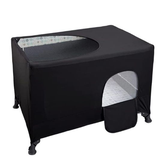 Picture of Crib Tent Cover, Pack N Play Blackout Covers, Breathable Travel Crib Shades, Portable Baby Crib Canopy Cover,Playard Netting Covers for Indoor & Outdoor (Black L)