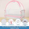 Picture of Crib Tent - Crib Net to Keep Baby in - Stop Baby from Climbing Out of Crib, Pop Up Crib Tent with Durable Breathable Net Double Zipper Strong Rods Installation (Pink, Large)