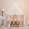 Picture of Baby Bed Canopy with Adjustable Clip-on Stand Baby Crib Cot Net Tent Hanging Dome Curtain Netting See Through Mesh Bed Cover Net Stand Rod