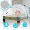 Picture of jiangcha Pack N Play Tent Cover - Bassinet Cover for Pack N Play/Travel Crib/Mini Crib/Playpen, Bassinet Mosquito Net Cover with Two-Way Zippers (White-Large)
