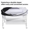 Picture of Bassinet Net Cover for Baby to Keep Insects/Bugs/Cats Out, Mosquito Net for Bassinet to Block Light with Two-Way Zippers, Breathable Mesh Holes, Ink-Shadow White