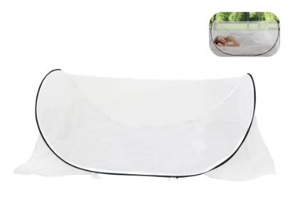 Picture of 78 * 32 * 22 Inch Large Up Mosquito Tent, Portable Foldable Mosquito Net, Camping Mosquito Net with Net Bottom, for Bed Camping Travel Patio (Black)