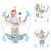 Picture of HONEY JOY Baby Bouncer Activity Center, Infant Jumper and Table w/ 360 Rotary Seat, 3 Adjustable Heights, Mat, Music, Lights, Sounds & Developmental Toys, Activity Center for Babies 6+ Months, Blue