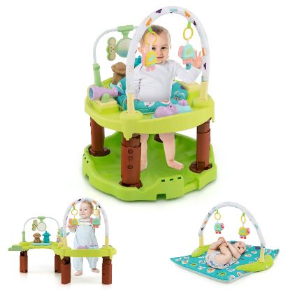 Picture of BABY JOY Baby Bouncer Activity Center, 3 in 1 Activity Center & Table | Infant Play Mat, Bouncing Activity Saucer w/Music, 3 Adjustable Height, 360 Seat for Babies 0-24 Months (Green)
