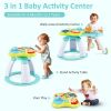 Picture of INFANS 3 in 1 Walk Around Baby Activity Center, Baby Walker with Play Table, Wheels, Detachable Seat Cushion, 3 Adjustable Heights, Learning Toys for Boys Girls Aged 6-36 Months (Green)