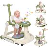 Picture of Baby Walker with Wheels, 5-in-1 Foldable Infant Toddler Walker for Boys Girls 6-18 Month, Music Walker for Baby with Car Steering Wheel &Removable Footrest,Baby Push Walker Green