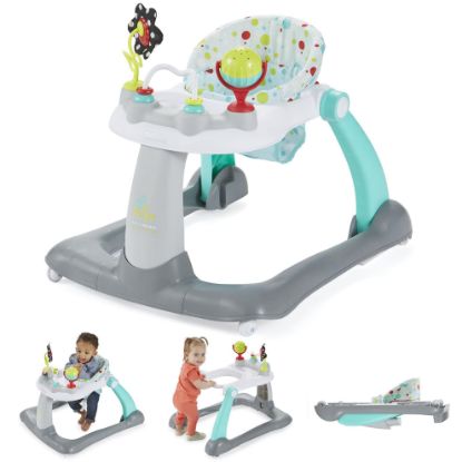 Picture of Kolcraft Tiny Steps 2 in 1 Foldable Infant and Baby Walker with Wheels, Seated or Walk Behind Activity Center, Entertaining Developmental Activities for Boys and Girls, Wide Base Sturdy Frame, Bubbles