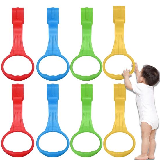 Picture of FOORAINDA Baby Pull Up Ring 8 Pack Babies Stand Up Learn to Walk Assistant Handle for Baby Playpen and Crib