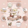 Picture of Baby Walker with Wheels, 4 in 1 Foldable Baby Walkers for Boys Girls 6-18 Months, 3 Level Height Adjustment with Bouncing, Feeding Tray & Music, Baby Walker with Activity Center, Toddler Push Walker