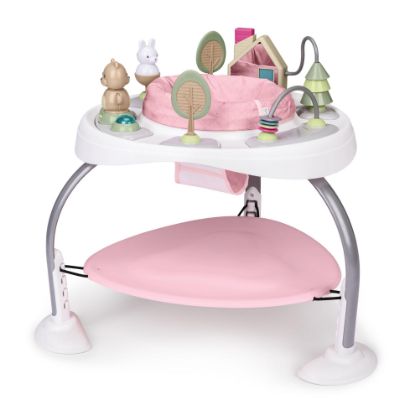Picture of Ingenuity Spring & Sprout 2-in-1 Baby Activity Center Jumper and Table with Infant Toys - Ages 6 Months +, First Forest in Pink