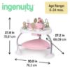 Picture of Ingenuity Spring & Sprout 2-in-1 Baby Activity Center Jumper and Table with Infant Toys - Ages 6 Months +, First Forest in Pink