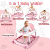 Picture of CiuseiAnx 5 in 1 Baby Walker Foldable Music and Lights with 5 Adjustable Heights, Baby Walker with Wheels Portable, Infant Toddler Walker for Baby Boy Girls 6-18 Months (Pink)