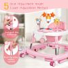 Picture of CiuseiAnx 5 in 1 Baby Walker Foldable Music and Lights with 5 Adjustable Heights, Baby Walker with Wheels Portable, Infant Toddler Walker for Baby Boy Girls 6-18 Months (Pink)