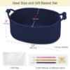 Picture of BOSROTY Baby Gift Baskets Empty with Handle, Small Woven Basket with Gift Bags and Ribbons, Decorative Organizer Box for Baby Pet Toy, 12" x 8" x 5", Navy Blue