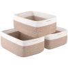 Picture of OIASKET Storage Baskets for Organizing 3 Pack, Woven Baskets for Shelves, Closet Organizer Bins Empty Gift Basket Toy Storage for Toys, Books, Towels, Clothes, 15"x11.42"x6.7", Yellow