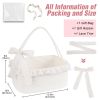Picture of OIAHOMY Gift Basket with Long Handles, Large Woven Baskets for Gifts with Gift Bag, Ribbons and Lace, Cotton Rope Storage Basket for Birthdays, Baby Showers, Picnic, Wedding DIY Presents - White