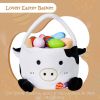 Picture of Easter Baskets for Kids, Cute Cow Easter Egg Buckets Huting Festivals Gift for Girls Boys