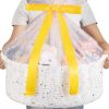 Picture of OIAHOMY Large Gift Basket Empty 17" x 12.6" x 7", Storage Basket with Gift Bag, Ribbon and Glitter Tulle for DIY Anytime, Toy Storage for Kids, Dogs with Handles in A Stylish Design - White