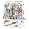 Picture of BAMBOOHOMIE Baby Shower Crate Closet, Baby Baskets with Hangers Handle, Baby Crate Box for Baby Shower, Welcome Gift Basket for Newborn Baby, Pregnancy Gift for New Parents (White, Large Size)