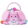 Picture of HitToys Easter Bunny Baskets for Kids, Egg Hunt Bags Plush Rabbit Bucket Easter Gifts for boys and girls