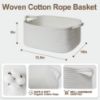Picture of WILLITAT Cute White Woven Basket, Empty Gift Basket for Christmas, Thanksgiving, Easter, Birthday, Cotton Rope Storage Bin with Handle for Gifts, Toy, Blanket, Cat Dog Toy Box, Baby Nursery Organizer