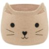 Picture of VK VKLIVING Animal Baskets Large Woven Cotton Rope Storage with Cute Cat Design Laundry Organizer for Towels, Blanket, Toys, Clothes, Gifts - Cat Toy Box Pet or Baby Gift Baskets 15"Lx14H"