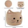 Picture of VK VKLIVING Animal Baskets Large Woven Cotton Rope Storage with Cute Cat Design Laundry Organizer for Towels, Blanket, Toys, Clothes, Gifts - Cat Toy Box Pet or Baby Gift Baskets 15"Lx14H"