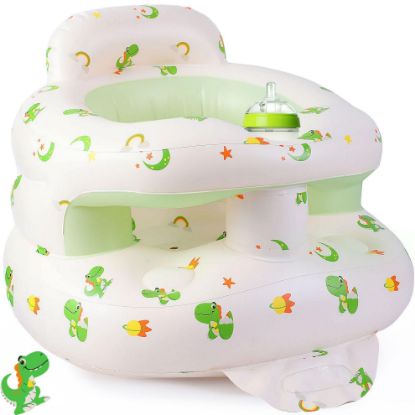 Picture of Upgraded Inflatable Baby Seat with Safety Guardrails, Thicker Sit Me Up Floor Seat for Baby Chair Sit Me Up, Blow Up Baby Chair Built in Air Pump for Babies 3-36 mth