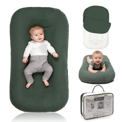 Picture of Meindoovm Baby Lounger - Snuggle Cozy Me Infant Lounger for Newborns | Breathable & Soft, Portable Awake-Time Pad, Essential Baby Gift (Lounger Cover Included)