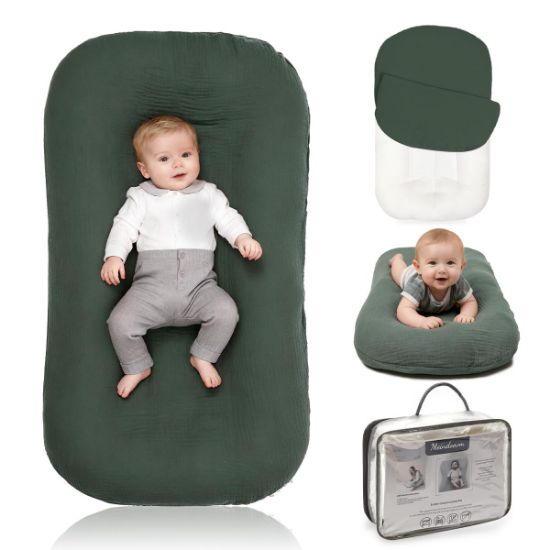 Picture of Meindoovm Baby Lounger - Snuggle Cozy Me Infant Lounger for Newborns | Breathable & Soft, Portable Awake-Time Pad, Essential Baby Gift (Lounger Cover Included)