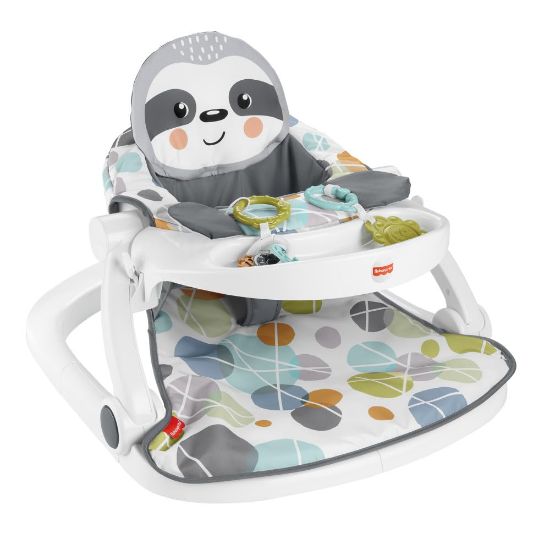 Picture of Fisher-Price Portable Baby Chair Sit-Me-Up Floor Seat with Snack Tray, Newborn Sensory Activity Toys & Plush Cute Sloth Washable Pad