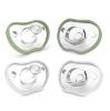 Picture of Nanobebe Baby Pacifiers 0-3 Month - Orthodontic, Curves Comfortably with Face Contour, Award Winning for Breastfeeding Babies, Silicone, Baby Registry Gift 4pk, Sage/White