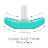 Picture of Nanobebe Baby Pacifiers 0-3 Month - Orthodontic, Curves Comfortably with Face Contour, Award Winning for Breastfeeding Babies, Silicone, Baby Registry Gift 4pk, Sage/White