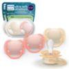 Picture of Philips Avent Ultra Soft Pacifiers - Orthodontic Design, for Babies 0-6 Months, Flexible Shield, Silicone Symmetrical Nipple, BPA-Free, 2 Sterilizing Cases, 4 Pack, SCF091/47