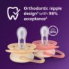 Picture of Philips Avent Ultra Soft Pacifiers - Orthodontic Design, for Babies 0-6 Months, Flexible Shield, Silicone Symmetrical Nipple, BPA-Free, 2 Sterilizing Cases, 4 Pack, SCF091/47