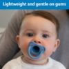 Picture of Dr. Brown's HappyPaci Silicone Baby Pacifier, Contoured One-Piece Design, Blue/Light Blue/White, 0-6m, BPA-Free, 3-Pack