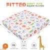Picture of Cloele Square Playard/Playpen Fitted Sheets Perfect for 36 X 36 Portable Playard Mattresses - Jungle Square Pack and Play Crib Sheets - Ultra Soft Polyester Animal Fitted Playpen Sheet for Baby