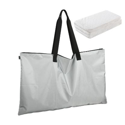 Picture of Beautyflier Storage Bag Compatible with hiccapop Tri-fold Pack and Play Mattress Pad, Carrying Bag for Playard Mattress for Pack and Play, Durable Nylon Travel Bag for Playard Mattress (Bag Only)