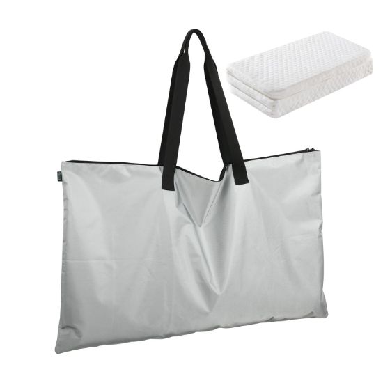 Picture of Beautyflier Storage Bag Compatible with hiccapop Tri-fold Pack and Play Mattress Pad, Carrying Bag for Playard Mattress for Pack and Play, Durable Nylon Travel Bag for Playard Mattress (Bag Only)