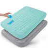 Picture of Pack and Play Sheets Fitted Quilted Waterproof Protector, 2 Pack Playard Mattress Pad Compatible with Graco Pack n Play, Mattress Cover fits for Baby Playpen Mattress, Mini Crib, Gray & Aqua