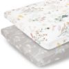 Picture of Pobibaby - 2 Pack Premium Pack N Play Sheets Fitted for Standard Pack and Plays and Mini Cribs - Ultra-Soft Jersey Knit, Stylish Floral Pattern, Safe and Snug for Baby (Wildflower)